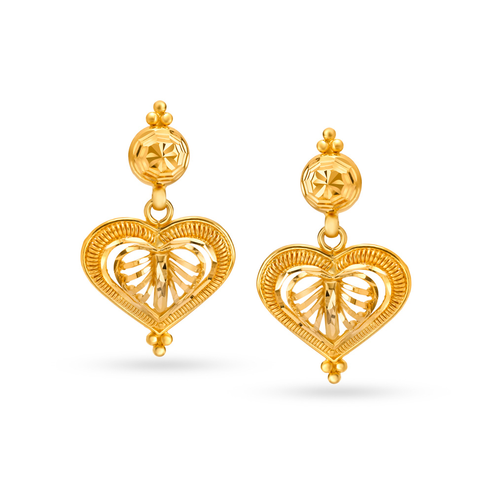 Heart Gold Necklace and Earrings Set,,hi-res image number null
