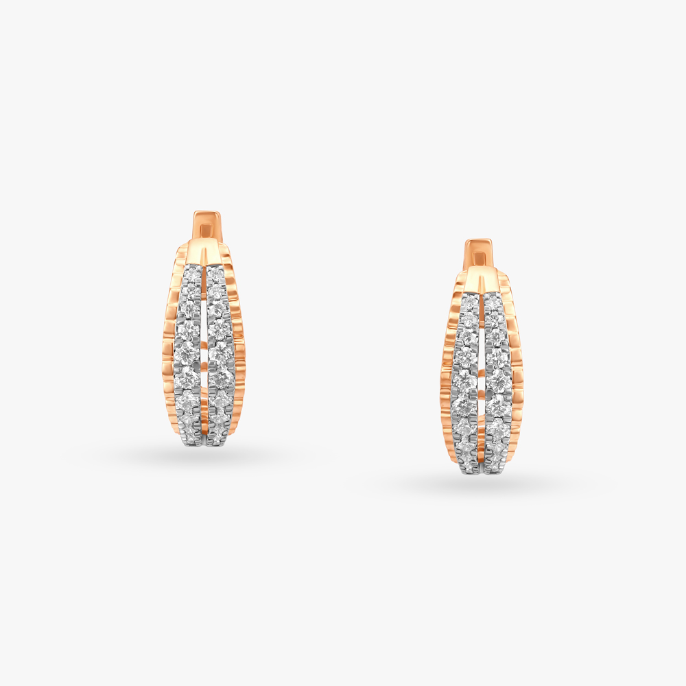Pinnacle Of Elegance Diamond Hoop Earrings,,hi-res image number null