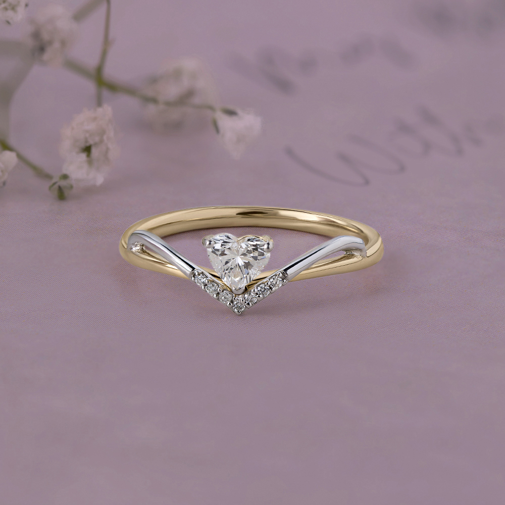 Celestial Heart 14 kt Gold & Diamond Finger Ring,,hi-res image number null