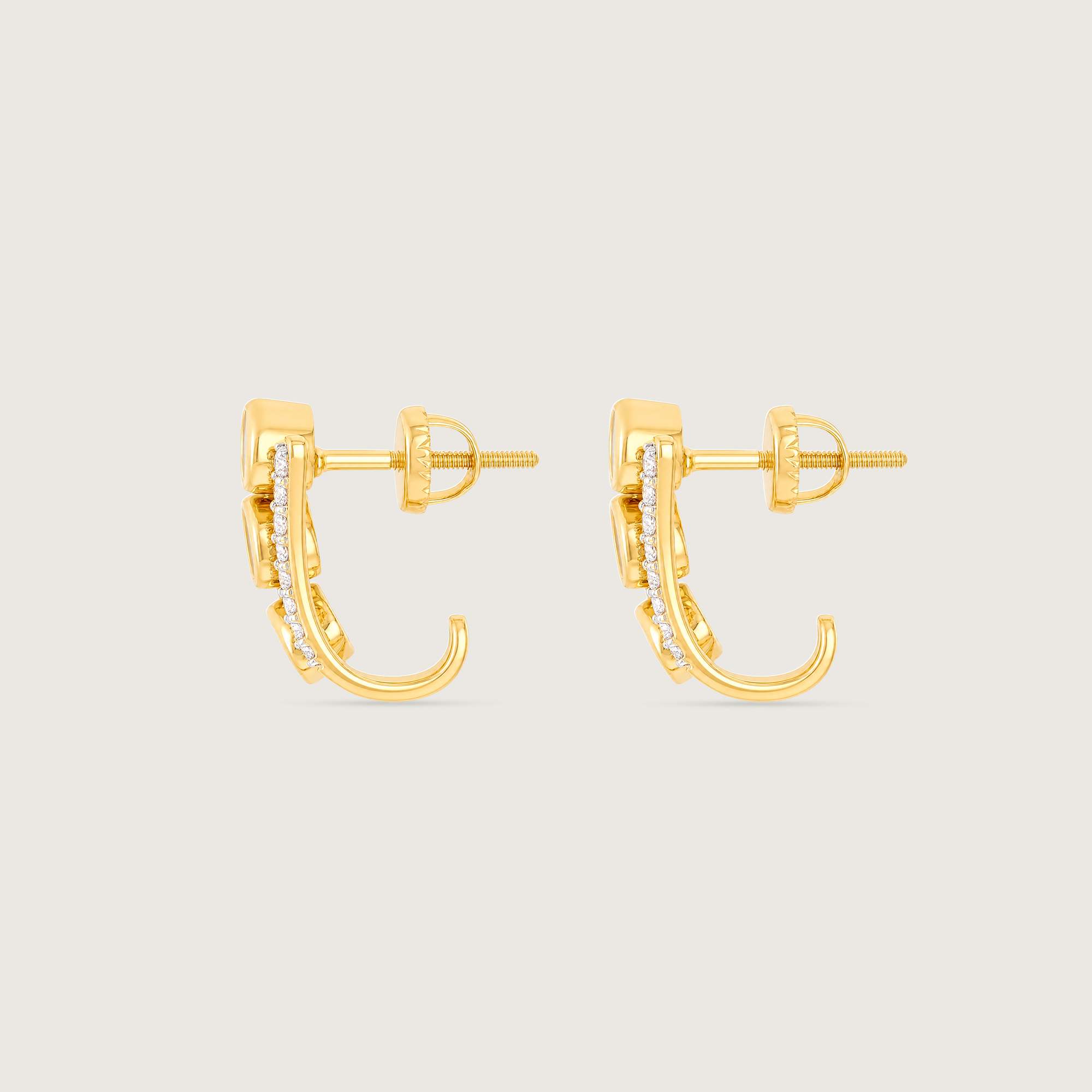 Lustrous Vine Polki Diamond Hoop Earrings,,hi-res image number null