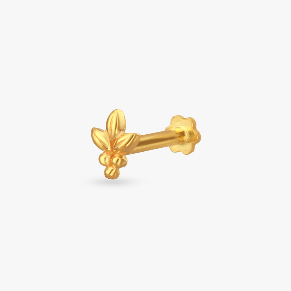 Floral Touch Gold Nose Pin,,hi-res image number null