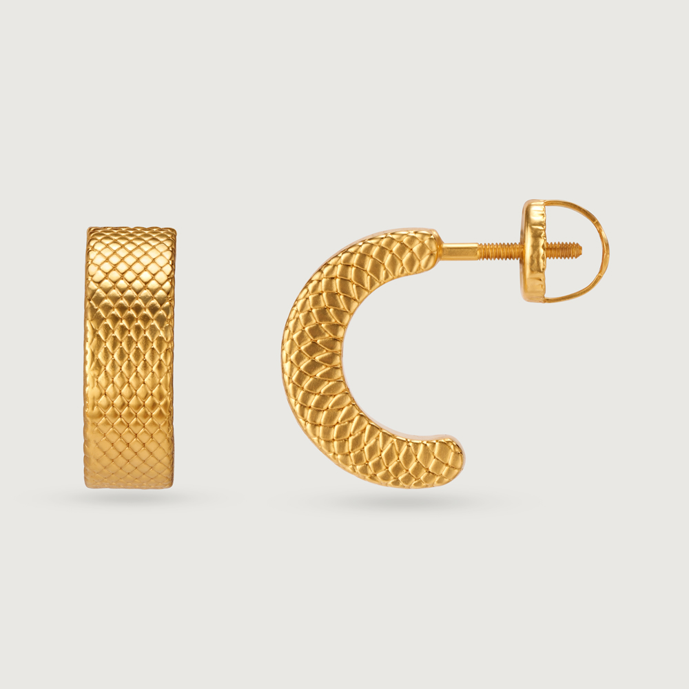 22KT Yellow Gold Elegant Stud Earrings,,hi-res image number null