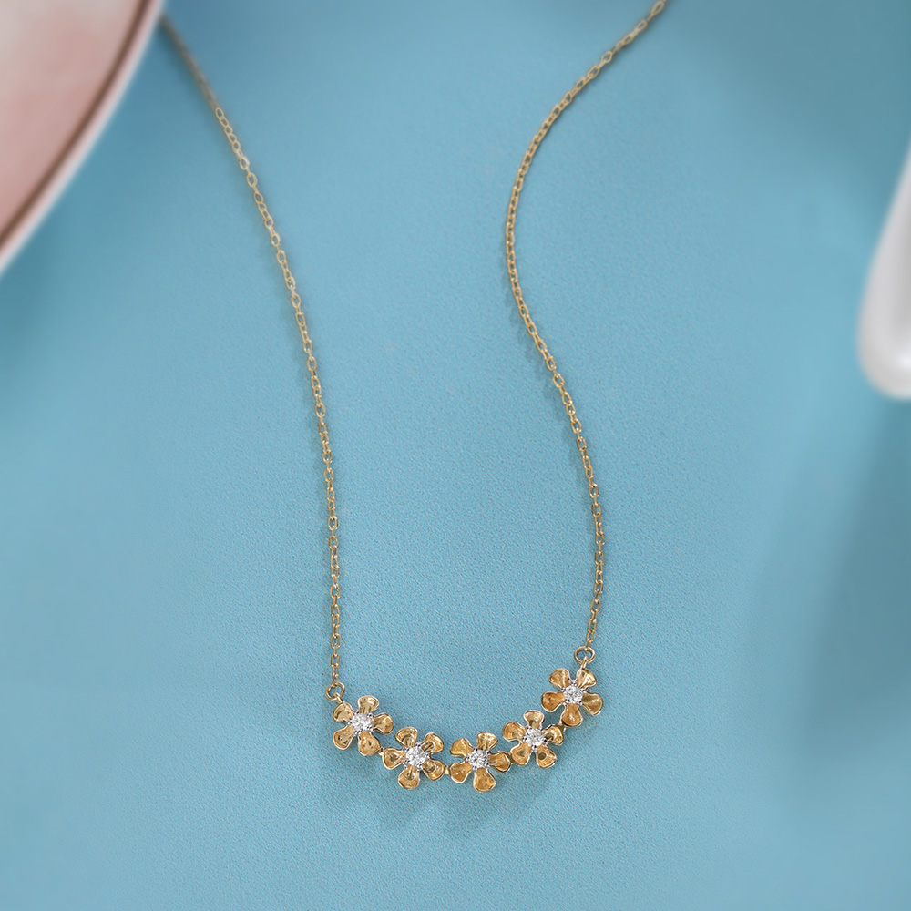 Lumina Blossom 14KT Gold & Diamond Necklace,,hi-res image number null