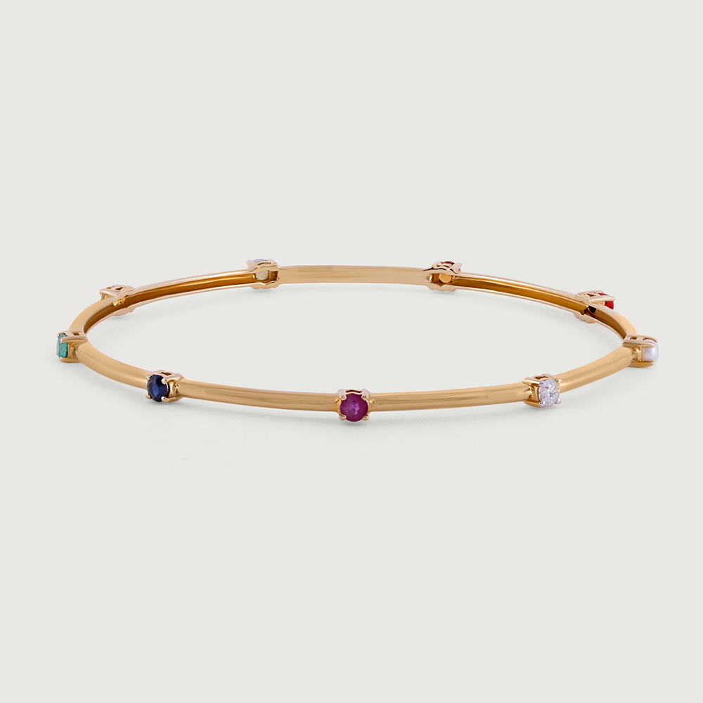 Colour Splash Gemstone & Diamond Bangle,,hi-res image number null