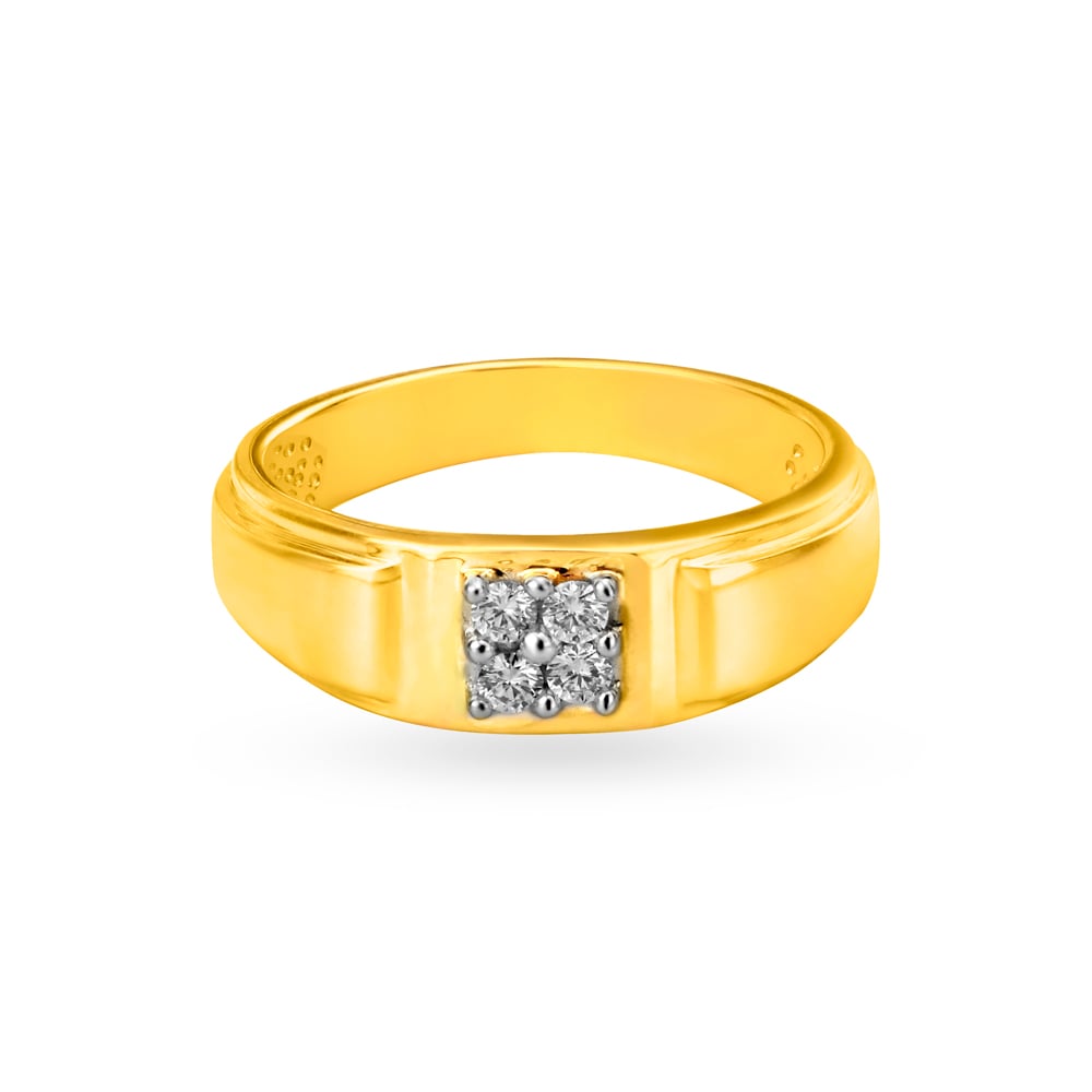 Breathtaking Gold and Diamond Finger Ring for Men,,hi-res image number null
