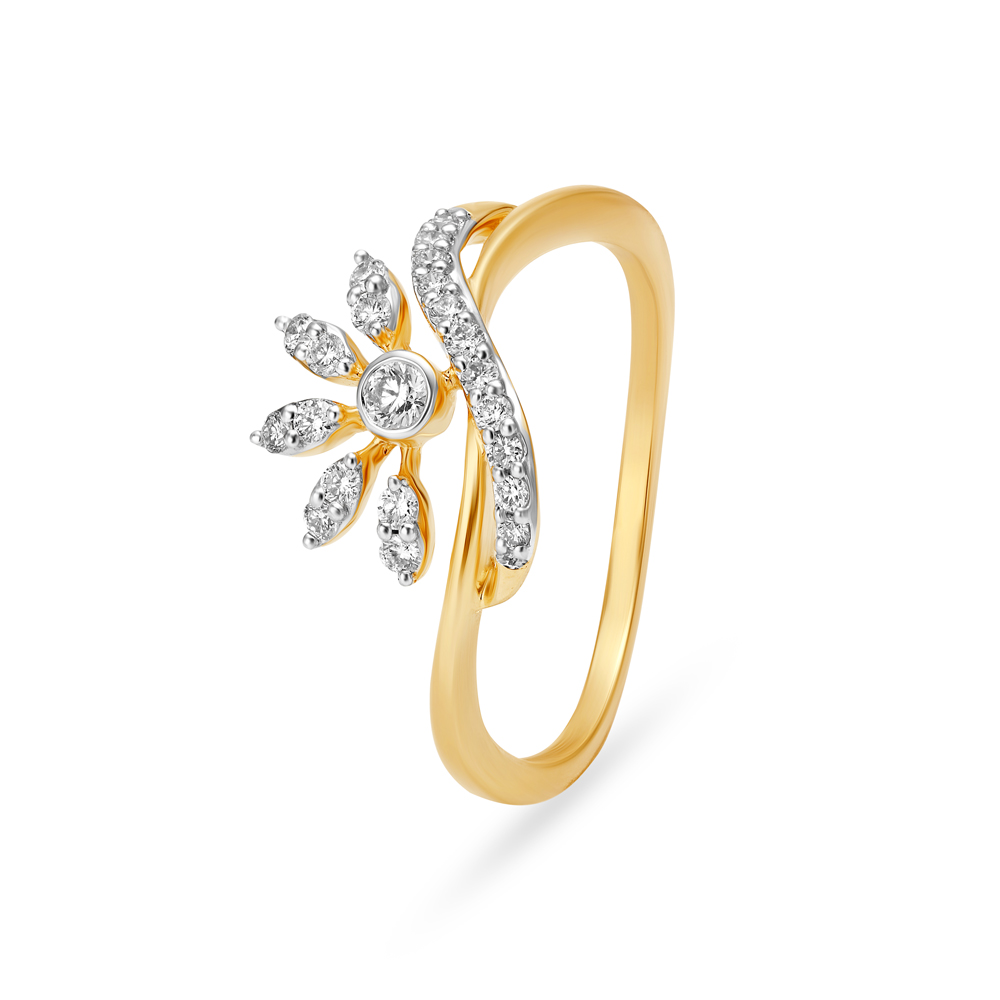 Rising Sun Diamond Finger Ring