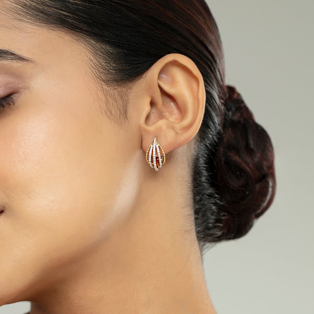 Draped Luxe Gold & Diamond Hoop Earrings,,hi-res image number null