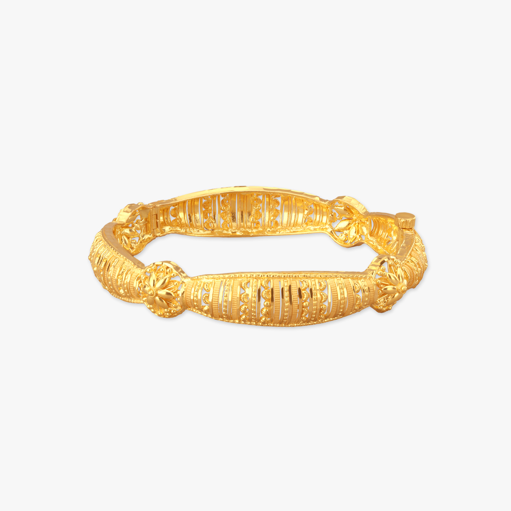 Mandala Bloom Gold Bangles,,hi-res image number null