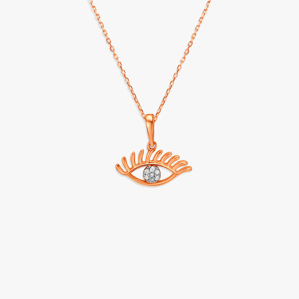 Lovely Eyes Diamond Pendant with Chain