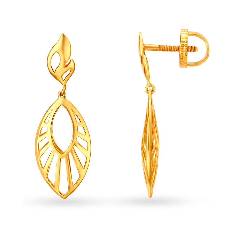 Stylish Fancy Gold Drop Earrings,,hi-res image number null