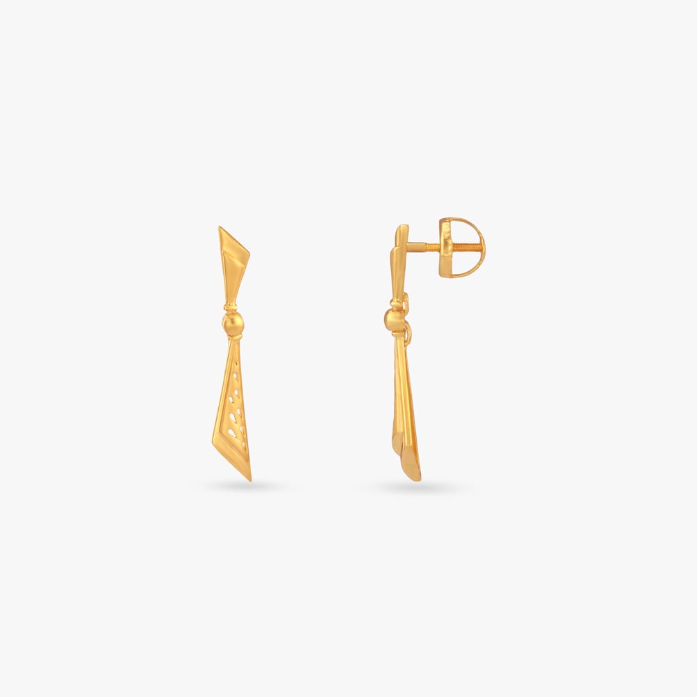Angular Swing Gold Drop Earrings,,hi-res image number null