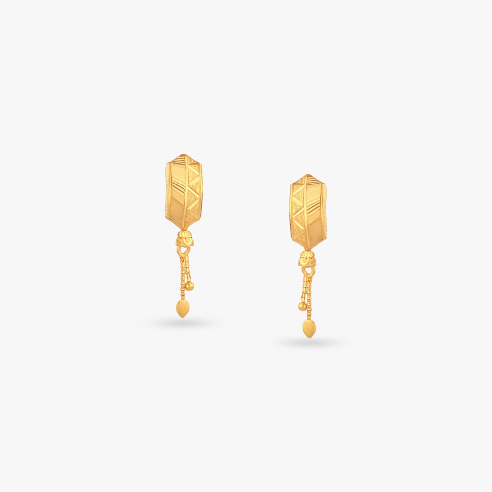 

Linear Prism Gold Drop Earrings