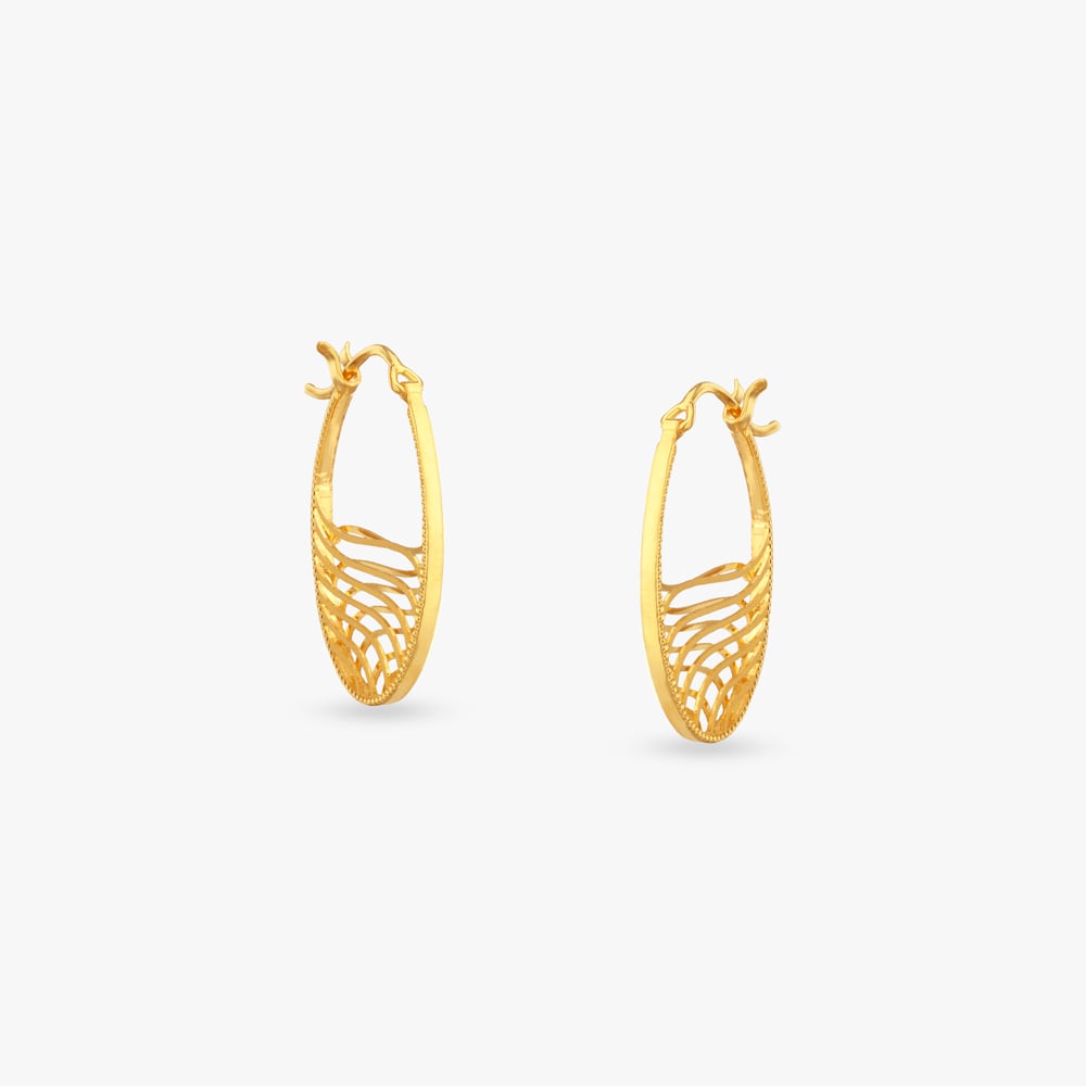 

Fluid Arc Gold Hoop Earrings