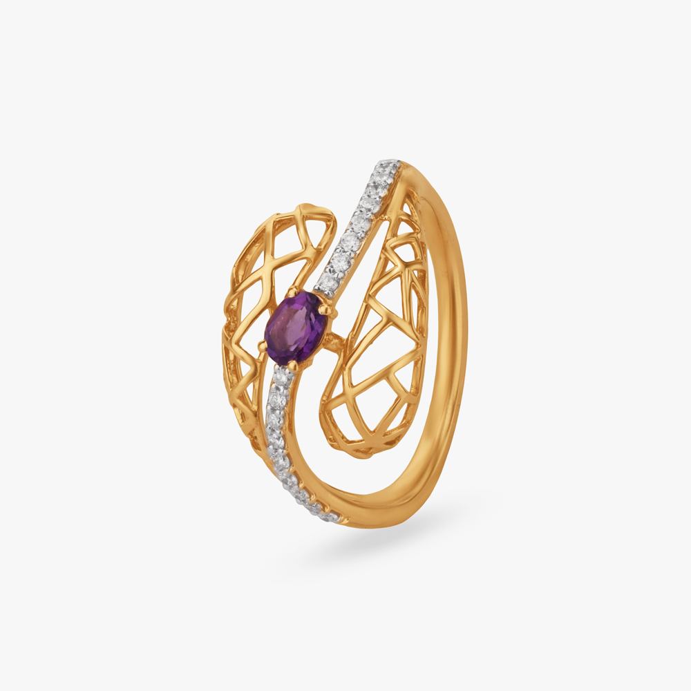 Lattice Curve Diamond Ring,,hi-res image number null