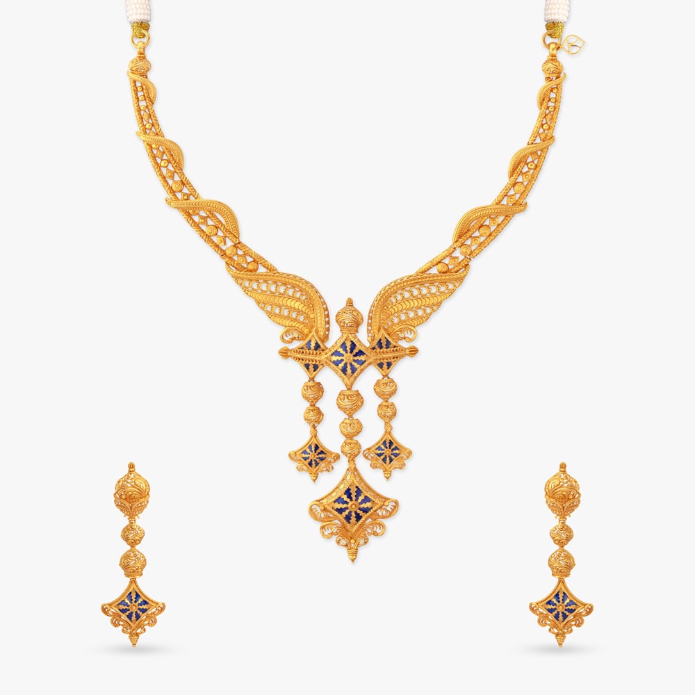 Solar Flight Gold Necklace Set,,hi-res image number null