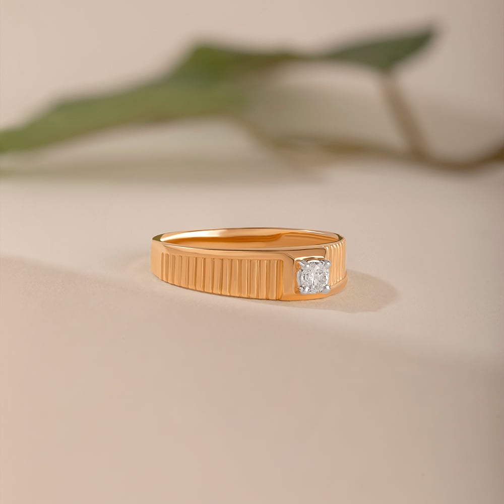 Grid Vibe Gold & Diamond Ring for Men,,hi-res image number null