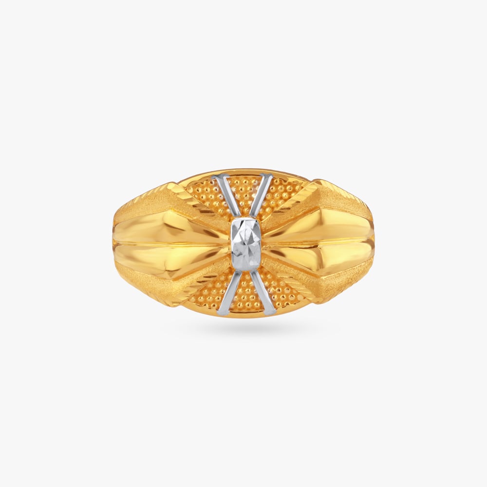 Radiant Cross Gold Ring For Men,,hi-res image number null