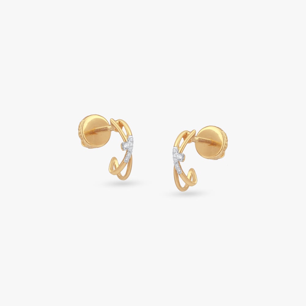 

Fluid Spark Diamond Hoop Earrings