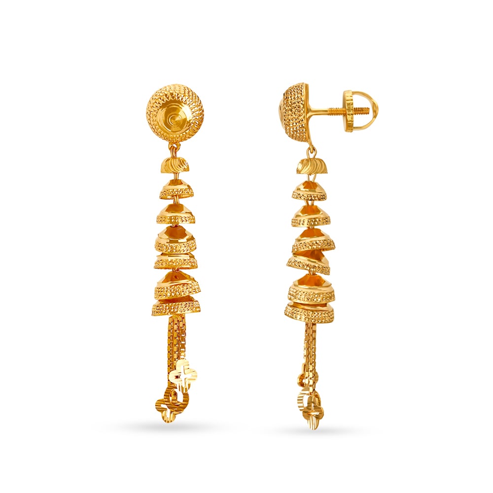 Opulent Cascading Gold Drop Earrings,,hi-res image number null