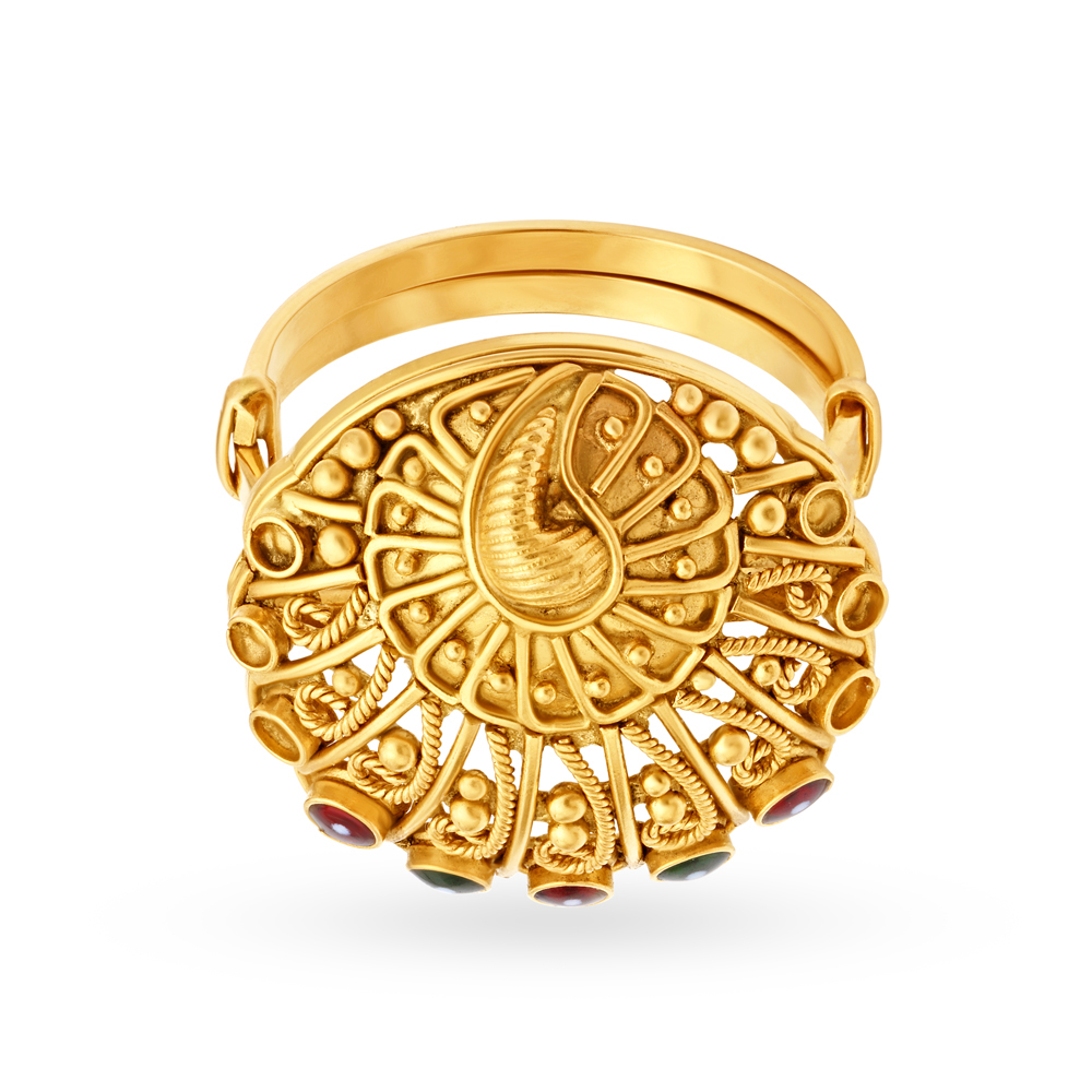 Palatial Yellow Gold Filigree Cocktail Ring,,hi-res image number null
