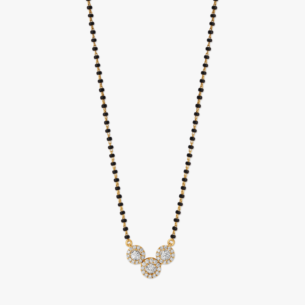 Connected Circles Diamond Mangalsutra in Yellow and White Gold,,hi-res image number null