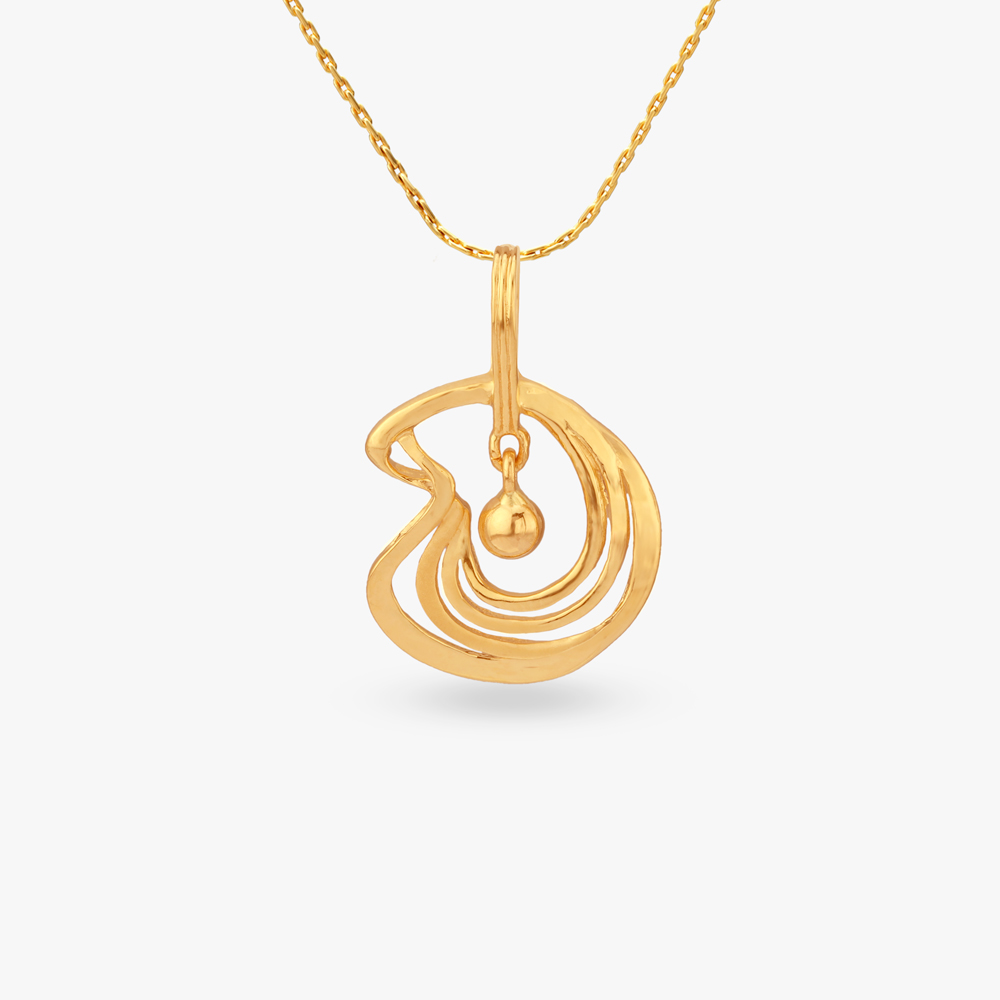 

Flowing Waves Gold Pendant