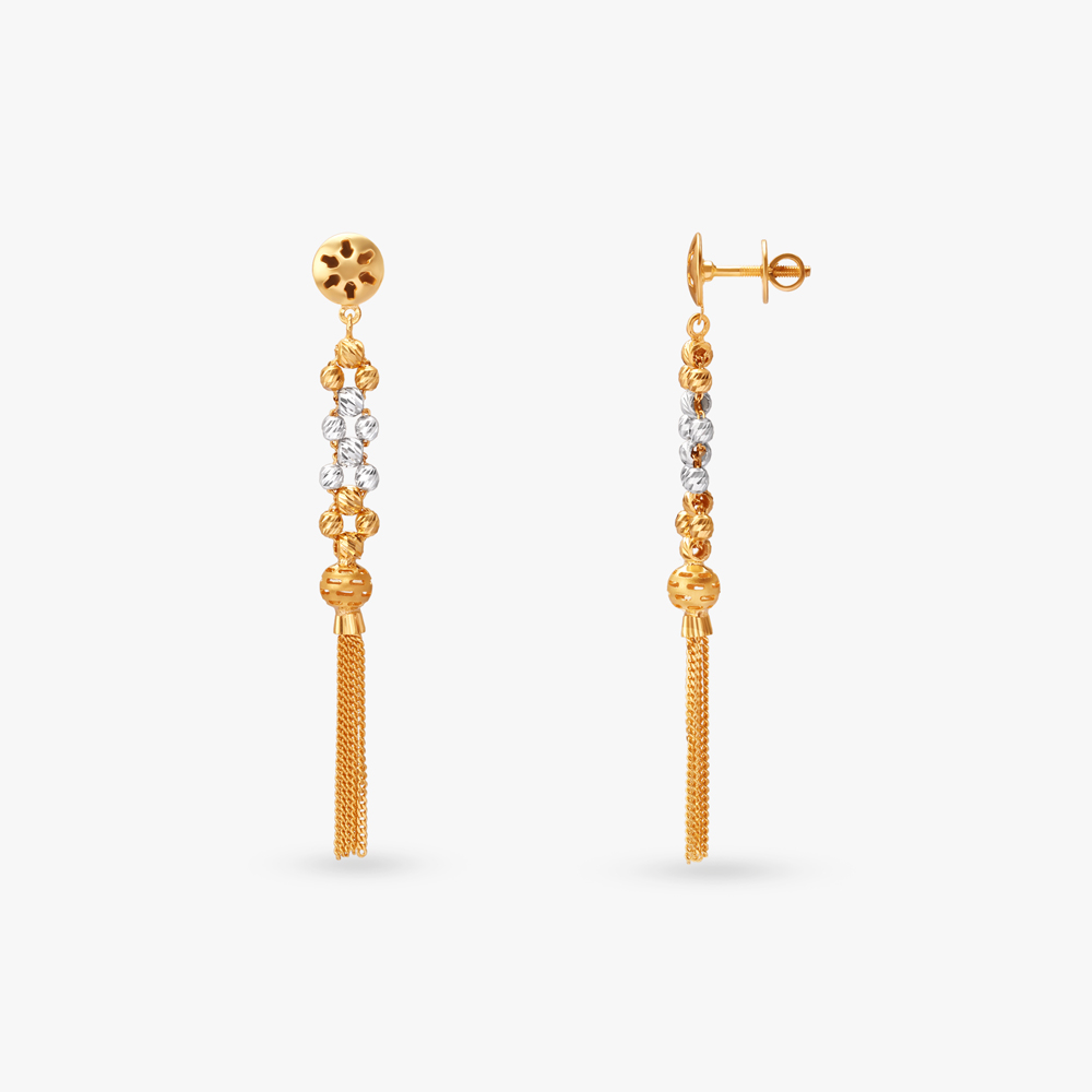 Dual-Tone Beaded Gold Necklace Set,,hi-res image number null