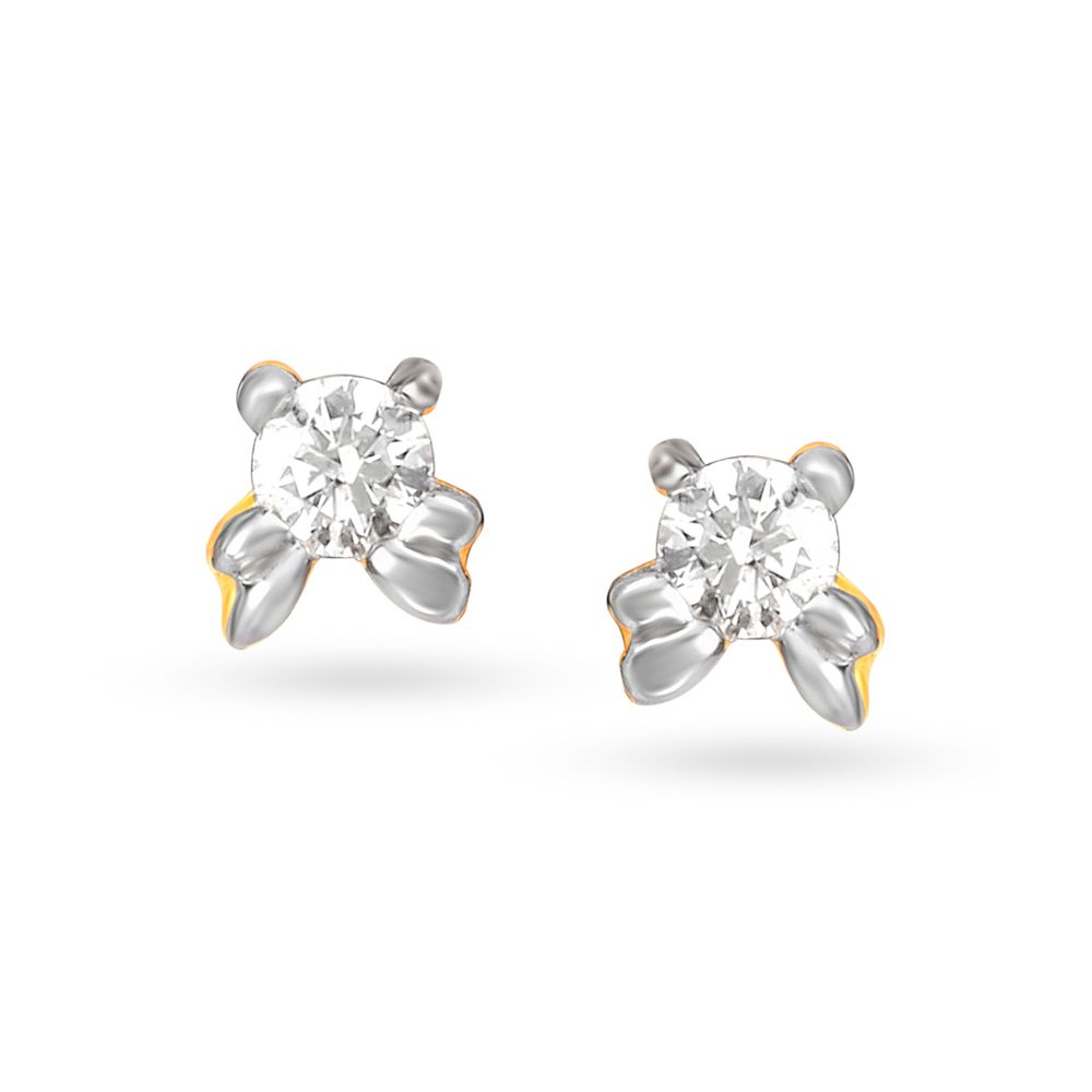 Traditional Single Stone Diamond Stud Earrings for Daily Wear