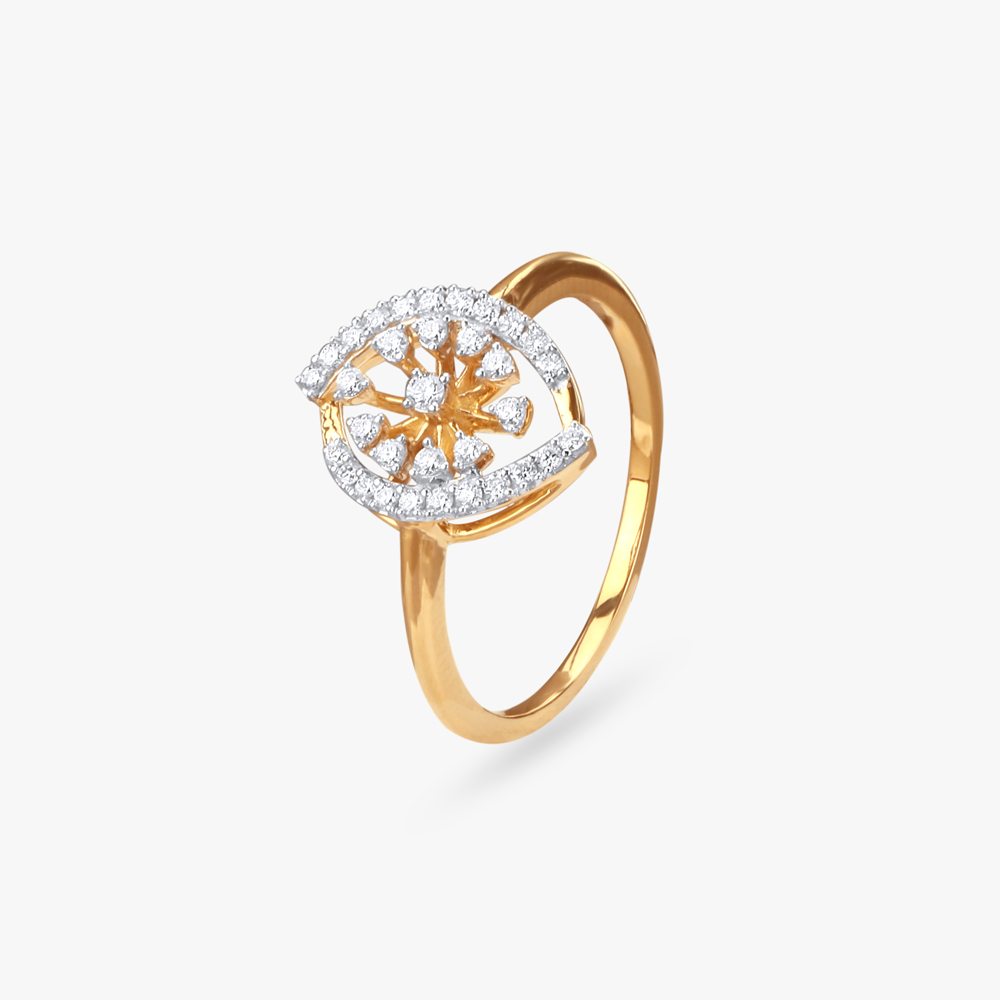 Graceful Floral Diamond Finger Ring,,hi-res image number null