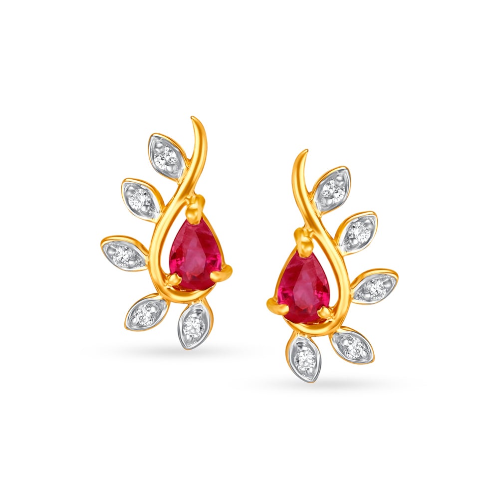 

Contemporary Diamond and Coloured Stone Stud Earrings