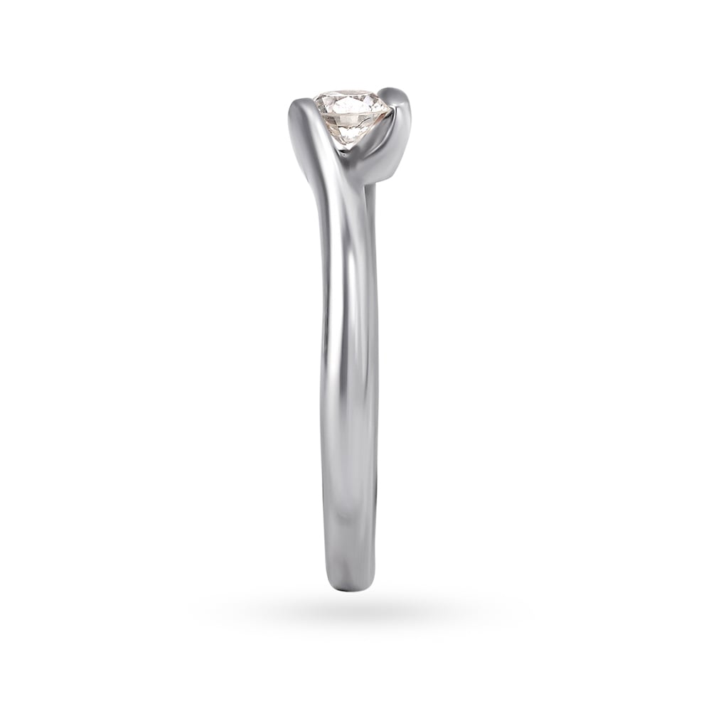 Wave Patterned Platinum and Diamond Ring,,hi-res image number null