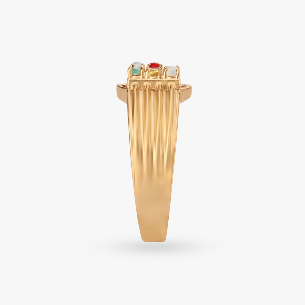 Sophisticated Allure Navaratna Ring For Men,,hi-res image number null