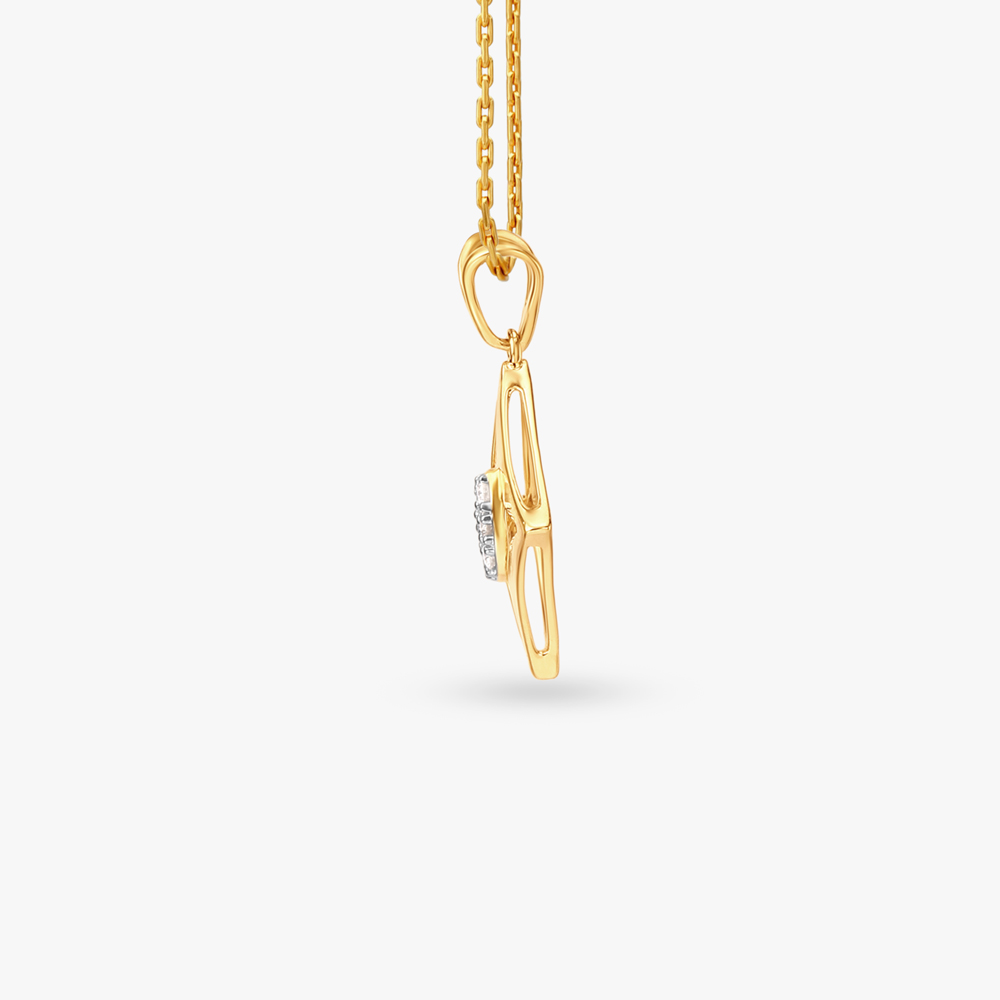 Geometric Glamour Diamond Pendant,,hi-res image number null
