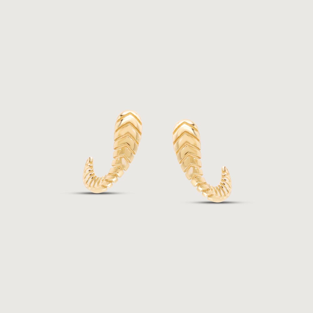 Chevron Trend Gold Stud Earrings,,hi-res image number null