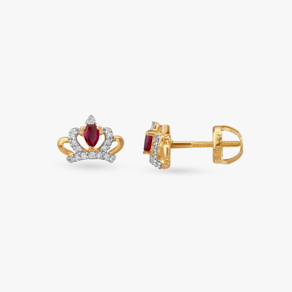 Little Princess Diamond Pendant and Earrings Set For Kids,,hi-res image number null
