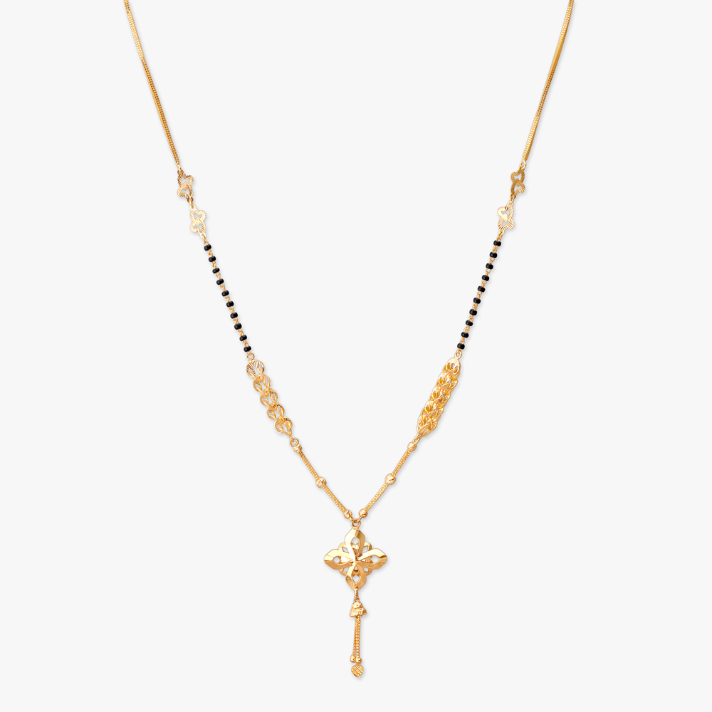 Asymmetric Charm Gold Mangalsutra,,hi-res image number null
