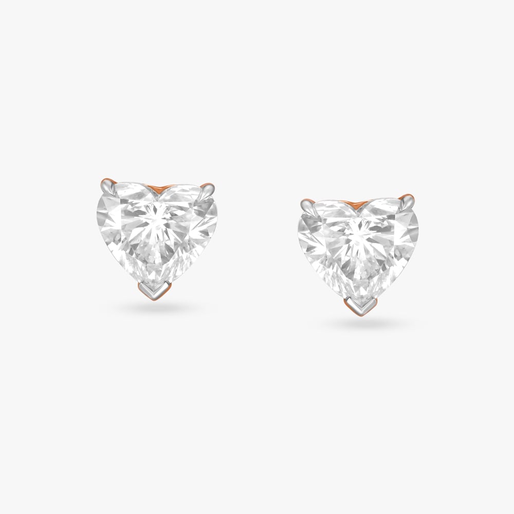 Harmony Hearts Solitaire Stud Earrings,,hi-res image number null