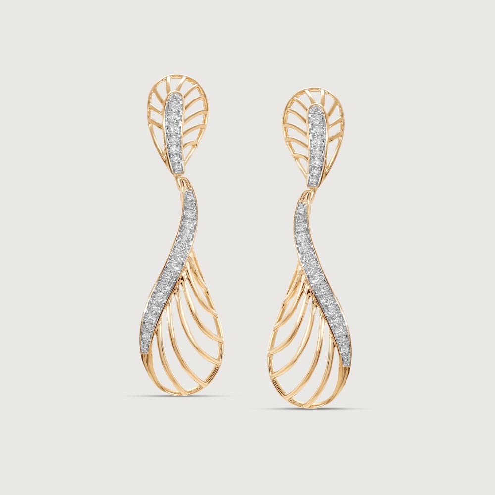 Lustrous Line Diamond Drop Earrings,,hi-res image number null
