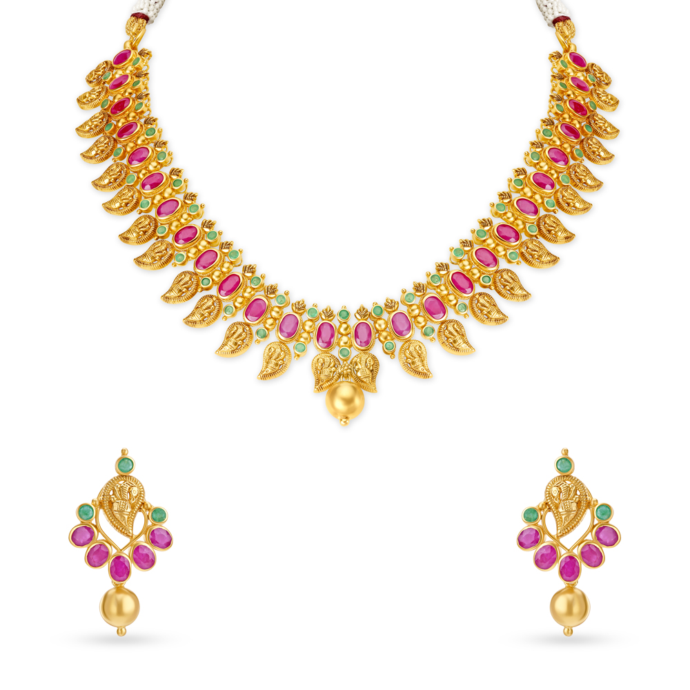 Vibrant Traditional Necklace Set,,hi-res image number null