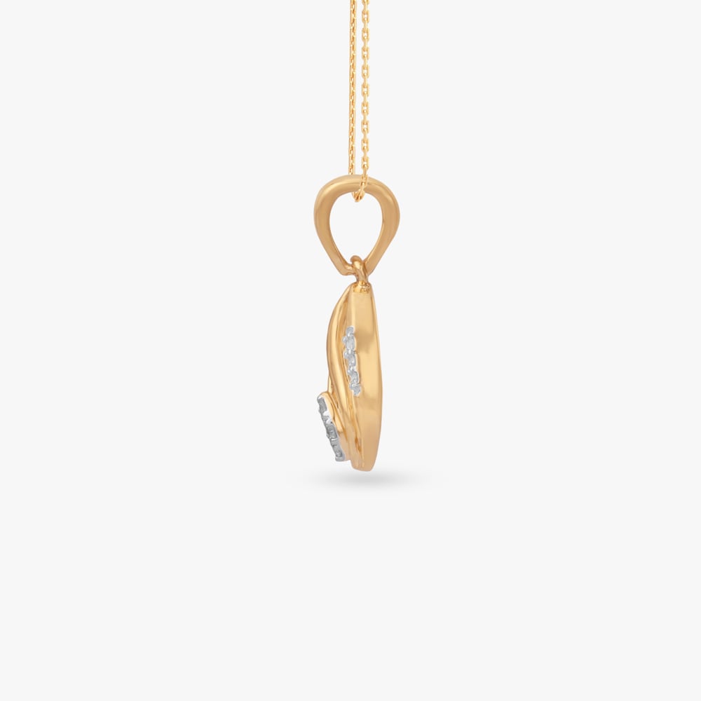 Fluid Leaf Diamond Pendant,,hi-res image number null