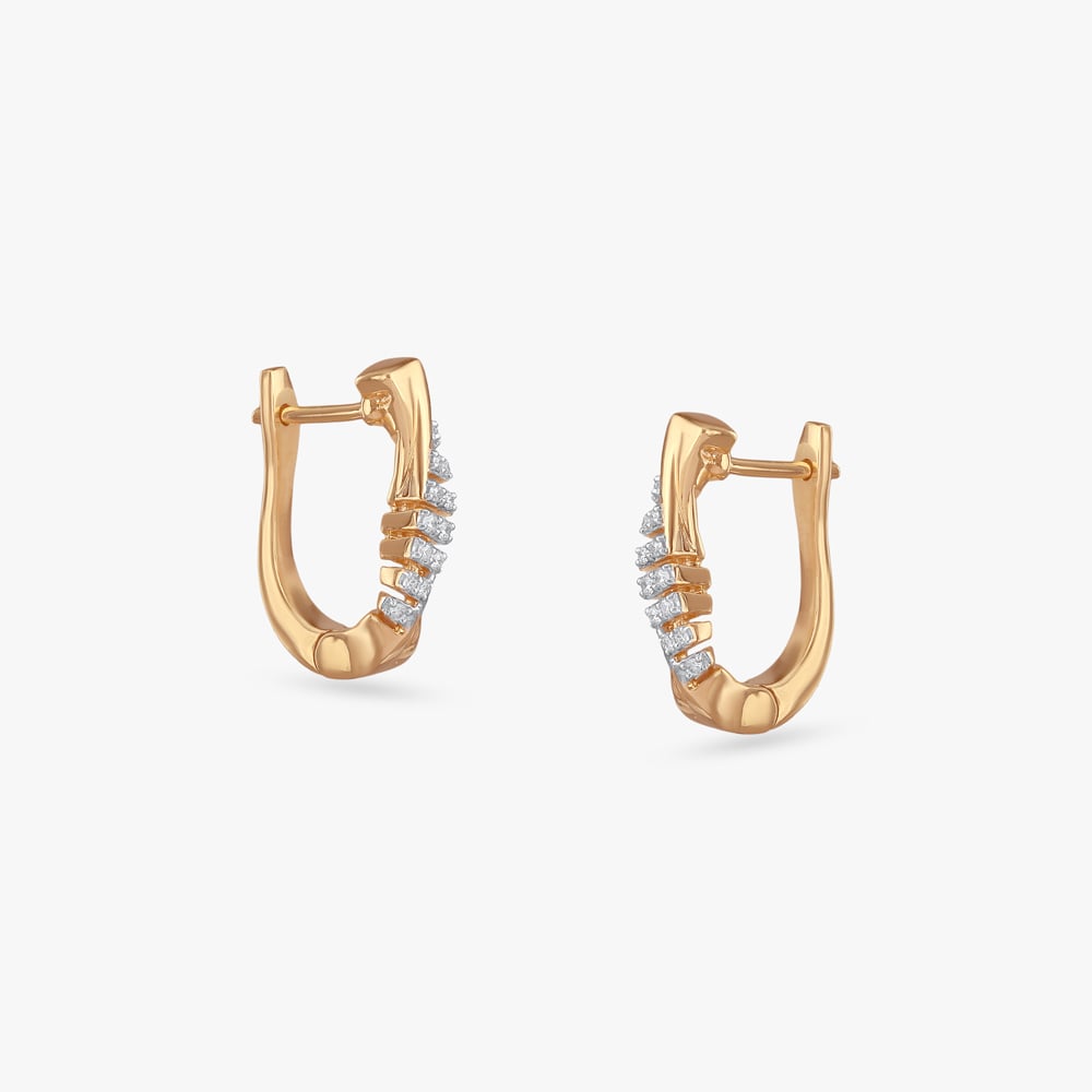 

Wave Crest Diamond Hoop Earrings