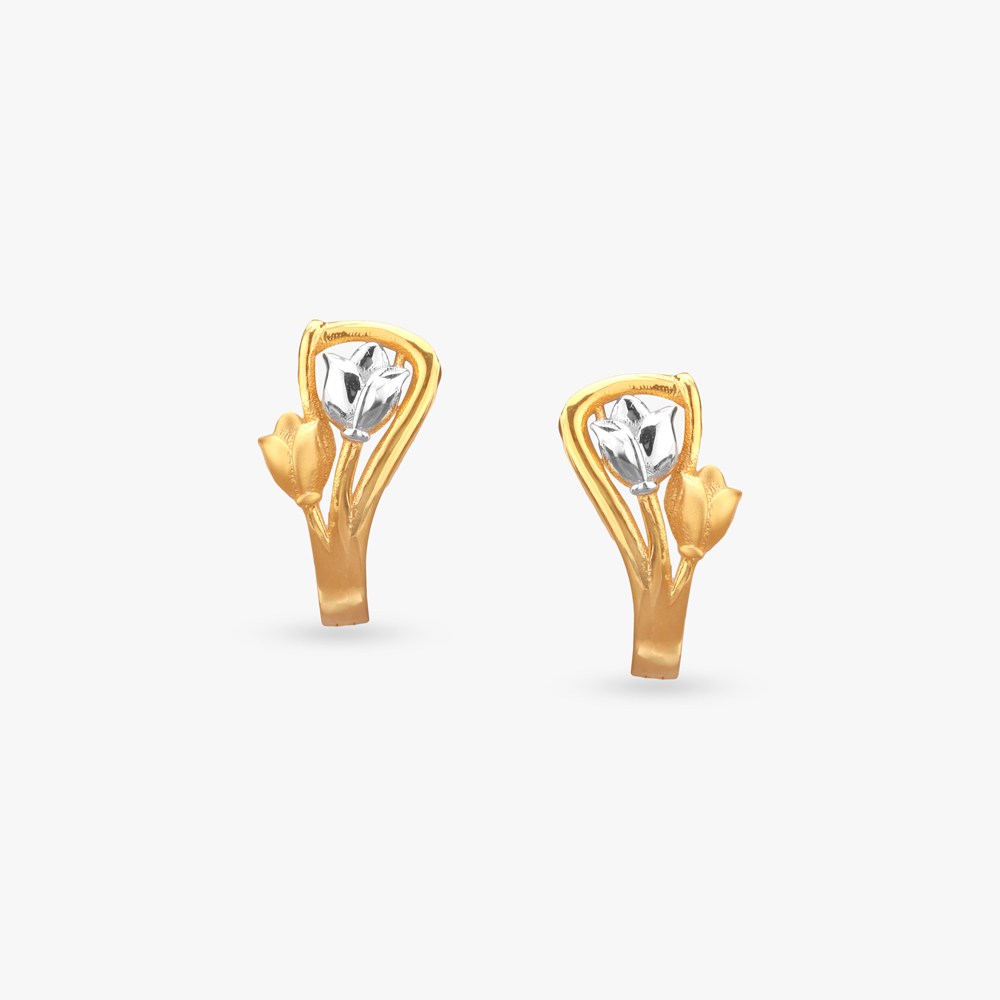 Tulip Curve Gold Hoop Earrings,,hi-res image number null