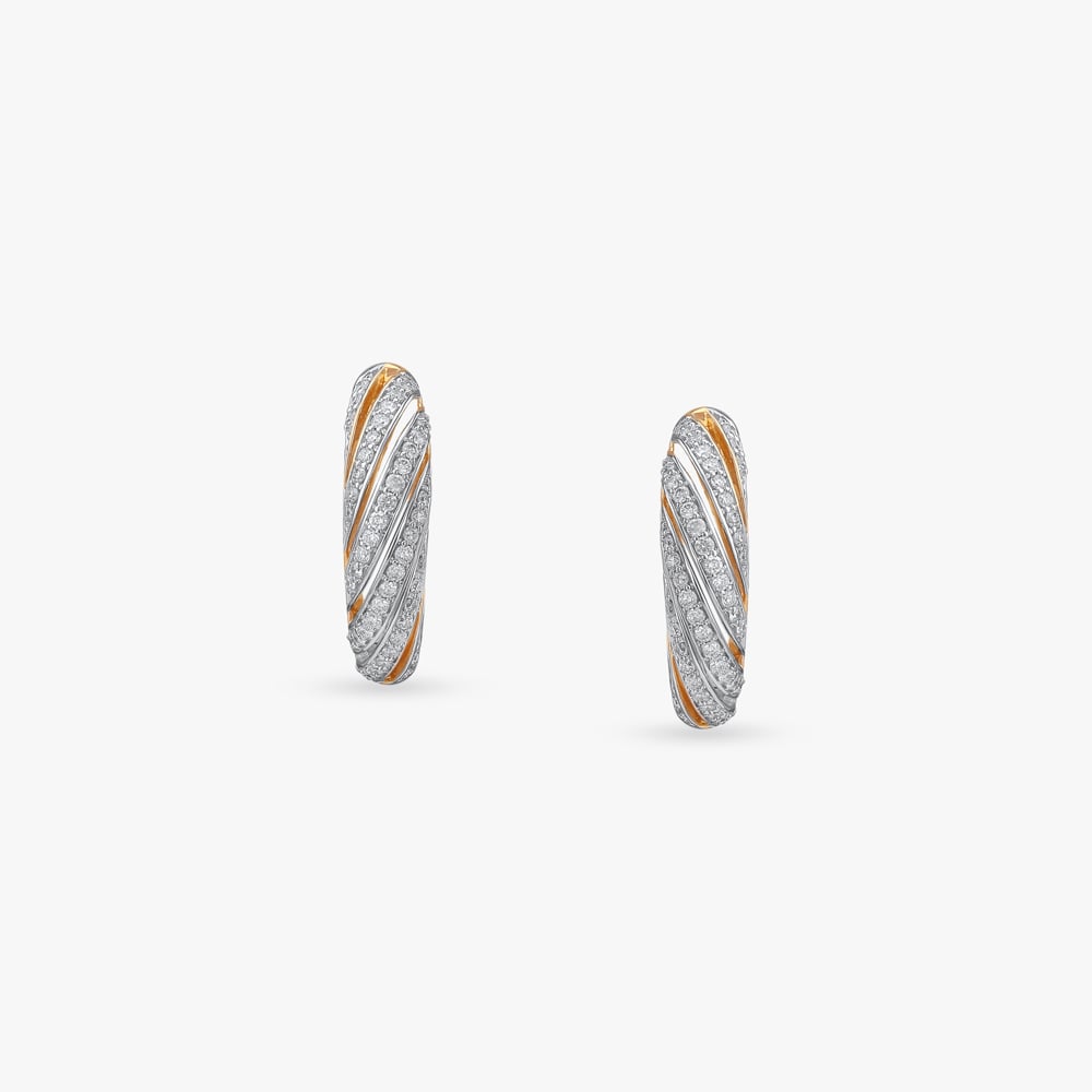 Classic Twirl Diamond Hoop Earrings,,hi-res image number null