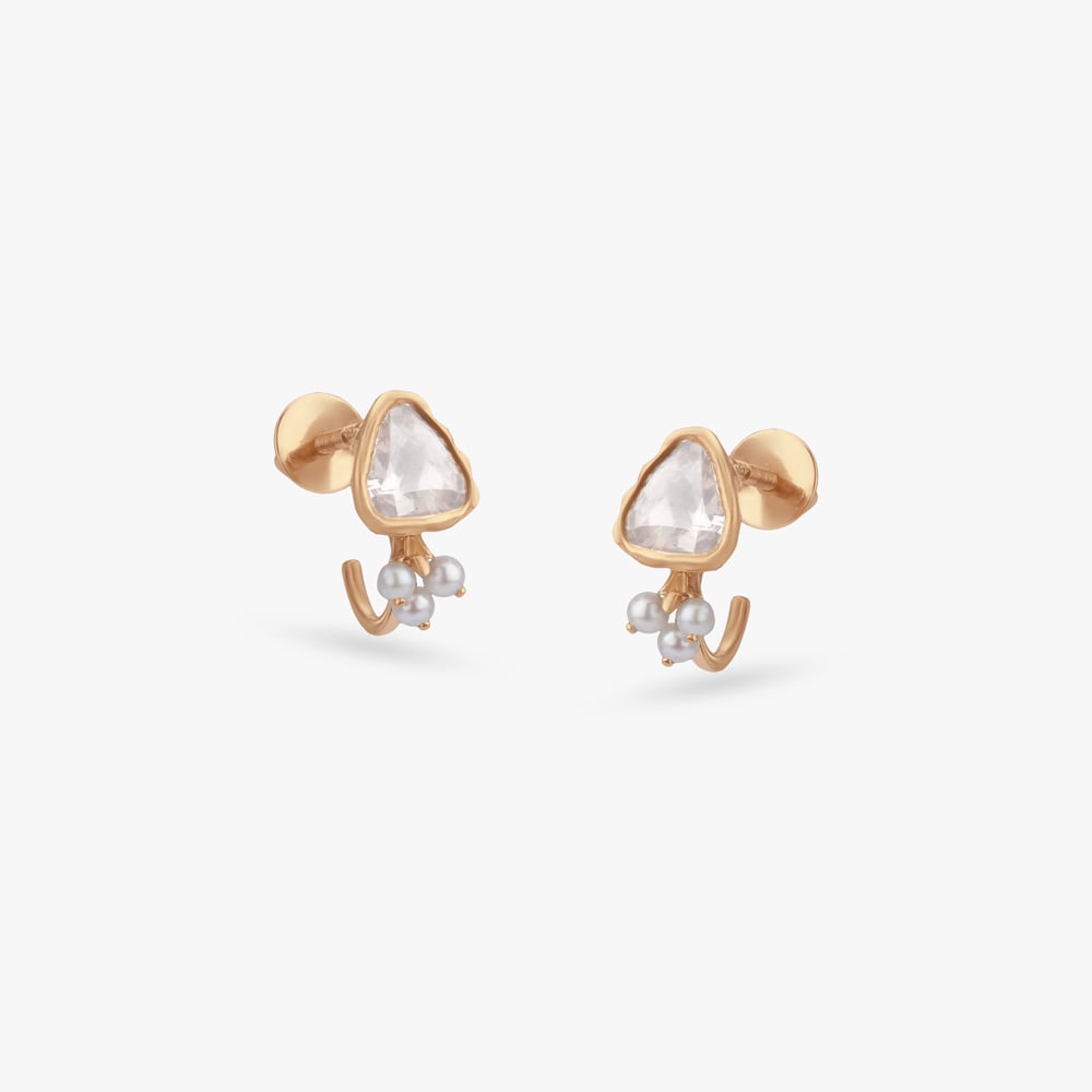 

Sculpted Curve Gold Stud Earrings