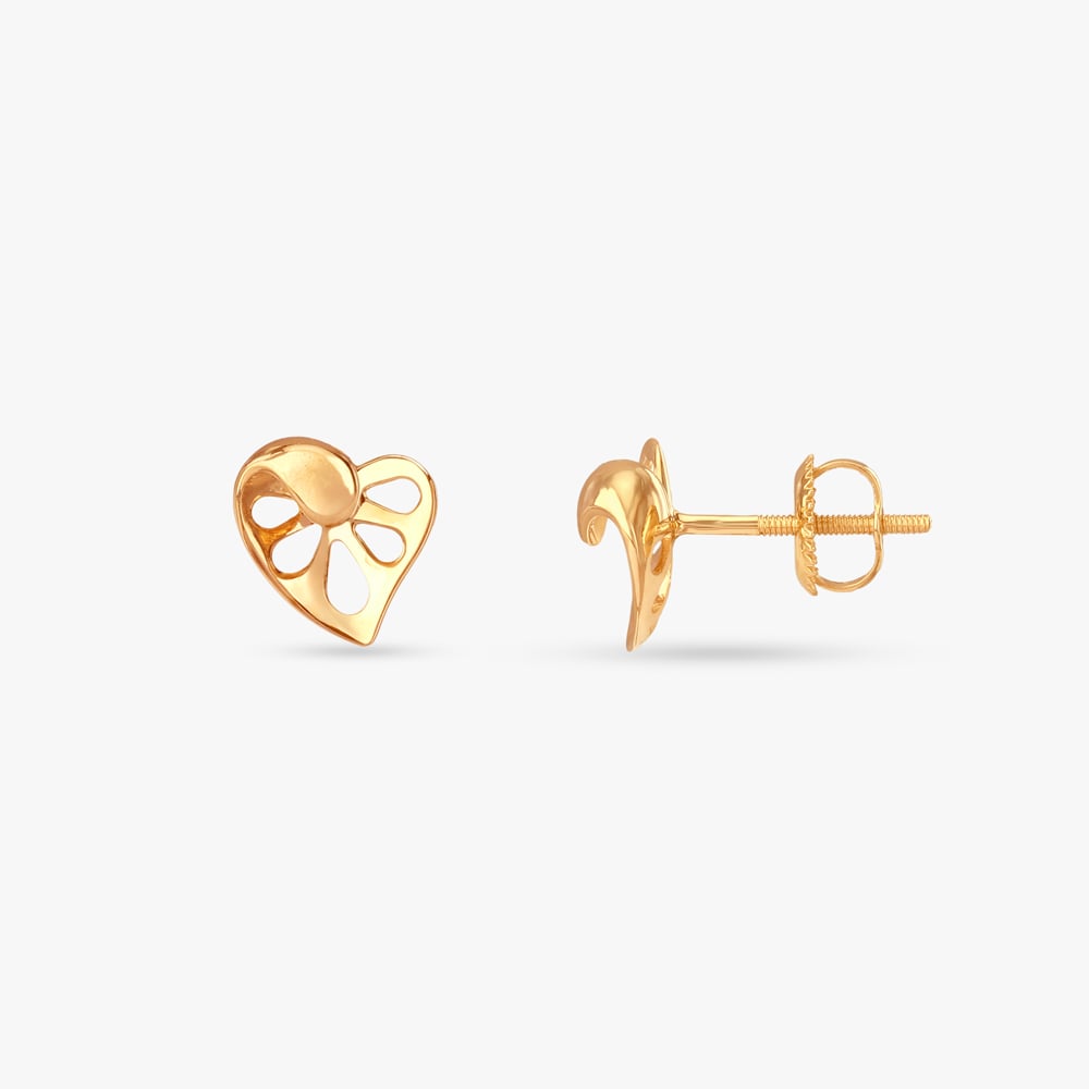 

Petal Heart Gold Stud Earrings