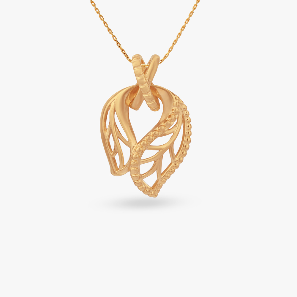 Elegant Vines Gold Pendant and Earrings Set,,hi-res image number null