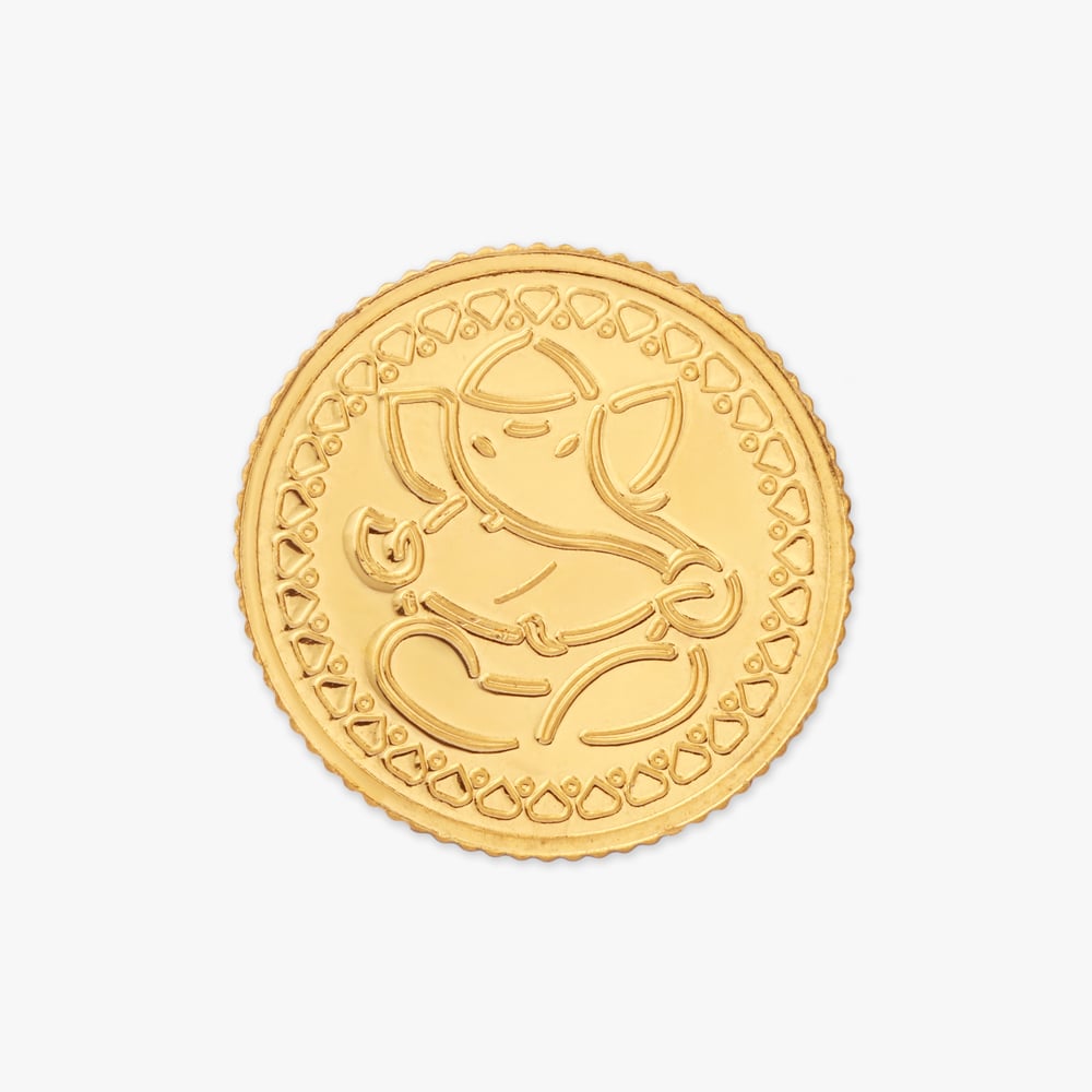 

8 gram 24 Karat Gold Coin with Ganesha Motif
