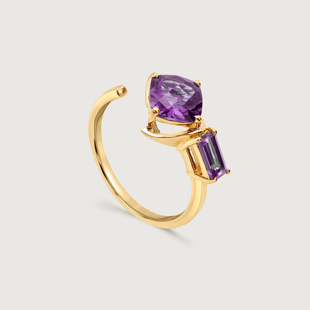 Sovereign Sparkle 14KT Amethyst  Finger Ring,,hi-res image number null