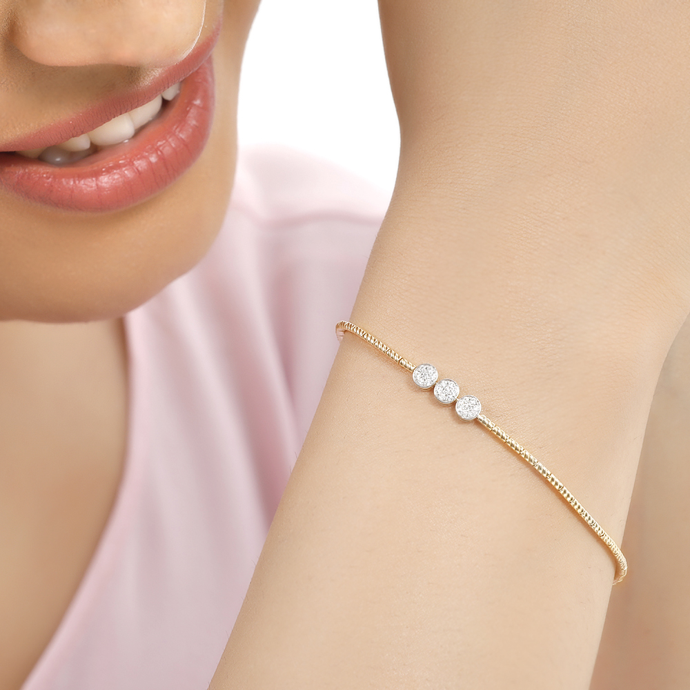 14KT Yellow Gold Diamond Bracelet,,hi-res image number null
