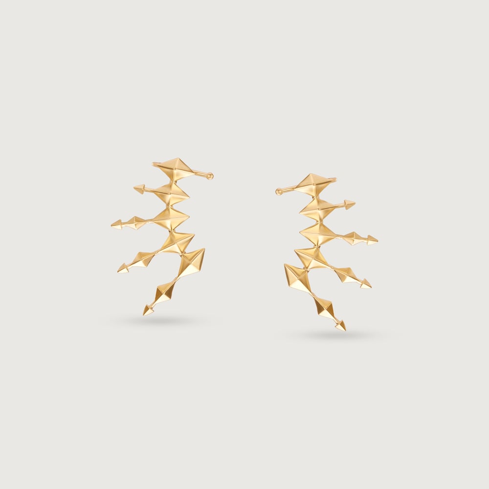 Bold Geometric Gold Stud Earrings,,hi-res image number null